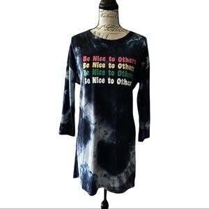 Discreet Be Nice To Others Tie Dye Dress Large NWT
